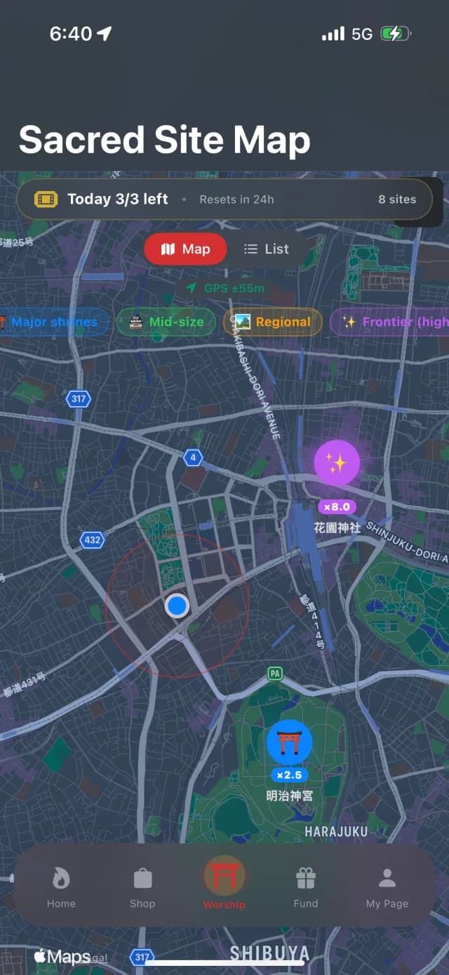 Shrine visits & AR mining
