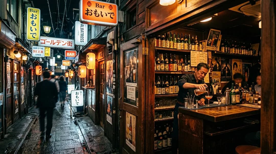 【ชินจูกุ โกลเด้นไก】ค่ำคืนพร้อมไกด์พูดภาษาอังกฤษ|บาร์สแน็กสไตล์โชวะและคราฟต์จิน ทัวร์บาร์ 3 ร้าน(รวมเครื่องดื่ม 3 แก้ว)